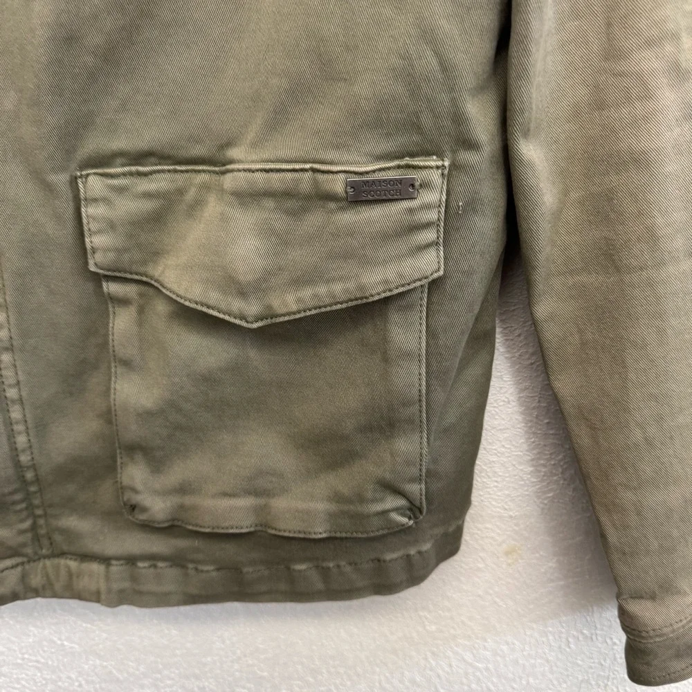 Scotch & Soda Olive Green Military Utility Jacket Size 3 (Petite)